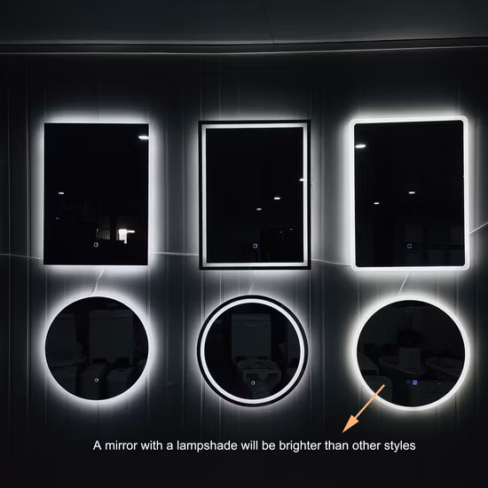 Espelho de maquiagem de banheiro de acrílico antiembaçante de LED de alta qualidade por atacado