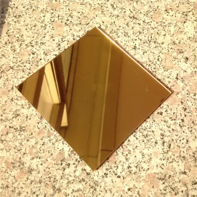 Espelho de plexiglass fino prateado/dourado de 1 mm